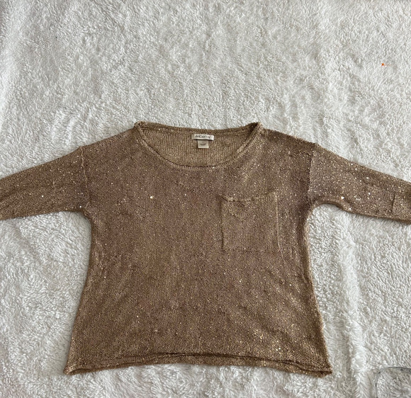 Arden B Tops - VTG Arden B Gold Sequin 3/4 Sleeve Women’s Sz S Y2K Party Disco Glam Festival